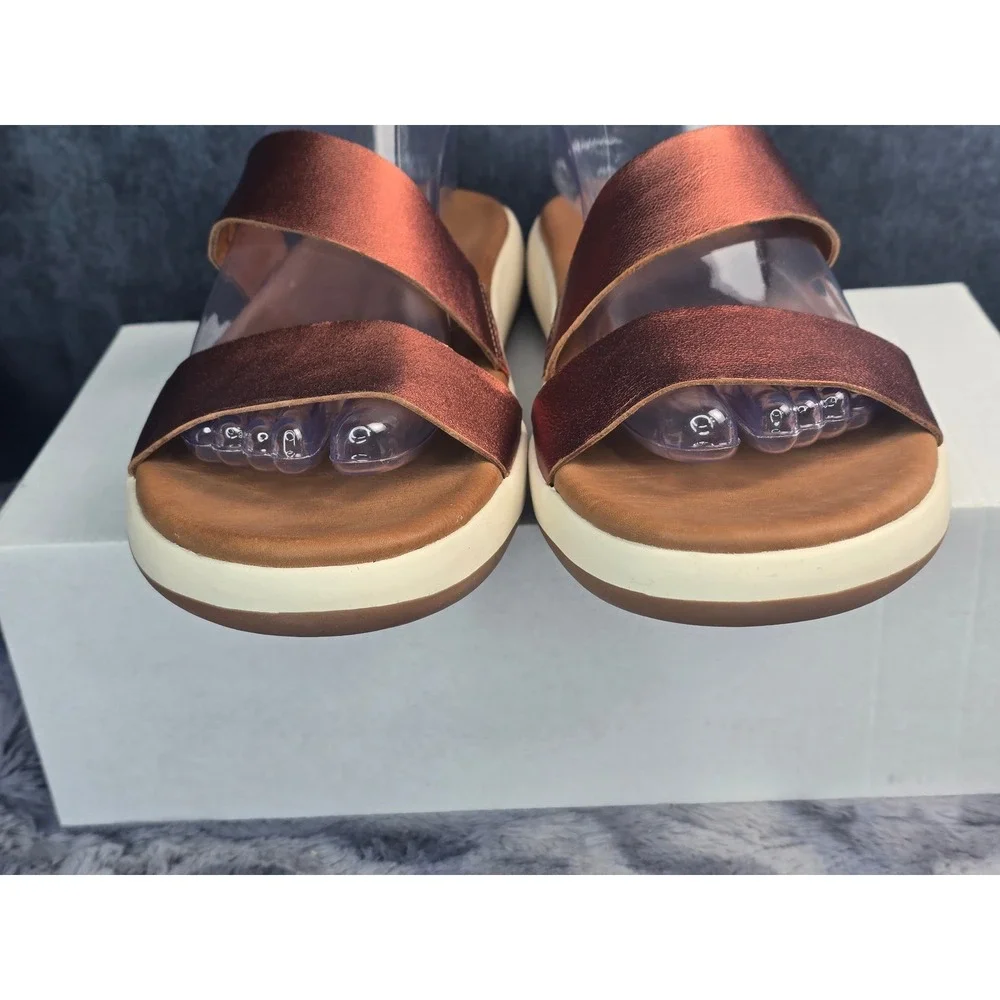 NWOT Softwalk Jenna Slide Sandals Metallic Copper Leather S2408-275 Size 9